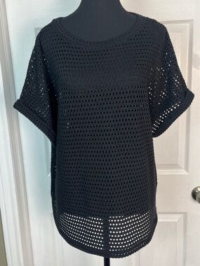 Reitmans  Crochet Black Top Size XL